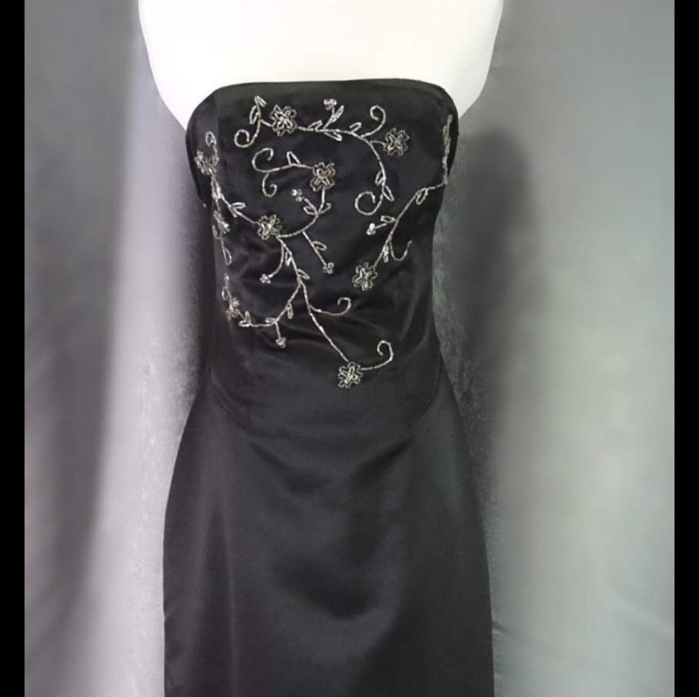 Masquerade Strapless Beaded Formal Gown